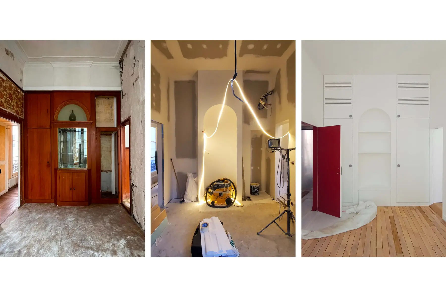 Réseaux techniques pendant une rénovation complète menée par EDNA